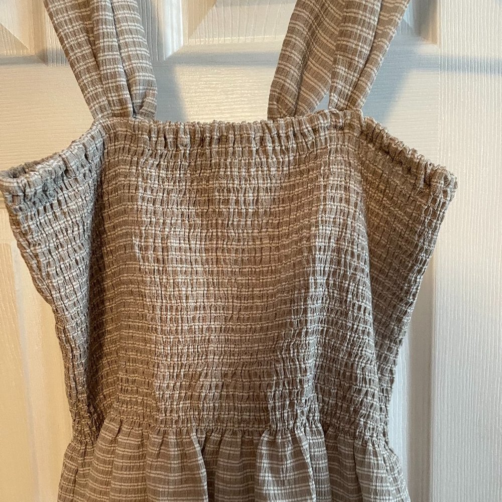 Madewell Texture & Thread Smocked Peplum Tank Top